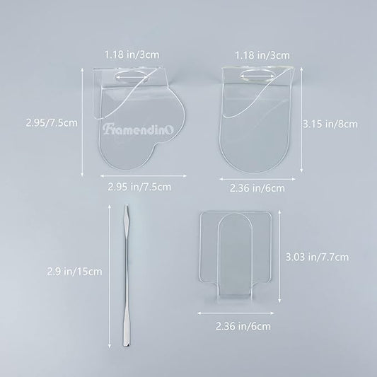 Framendino, 6 in 1 Set Hand Makeup Mixing Palette, Makeup Plate for Foundation with Spatula Makeup Artist Tool for Mixing Foundation Eye Shadow Nail Art for Women