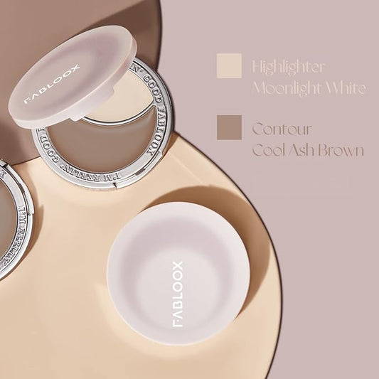 Moon Glow Contour & Glow Palette, Lightweight Cream Contour and Highlighting Makeup Kit, Blendable & Buildable Color, Travel Friendly, Vegan, Cruelty Free, Step-by-Step Instructions Included