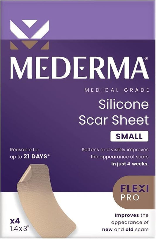 Mederma Scar Sheets and Oil Bundle; Improves Appearance of Scars and Stretch Marks; 4 Reusable Silicone Sheets and 3.4oz Fast Absorbing Botanical Oil