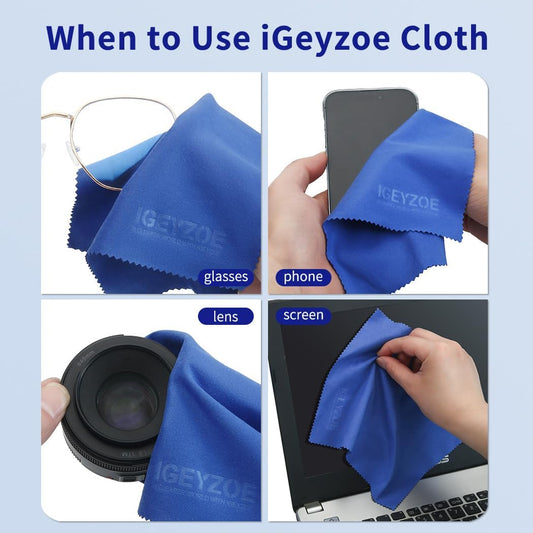 20 Pack Microfiber Glasses Cleaning Cloths - Glasses Wipes Ultra Soft & Reusable Eyeglass Lens Cleaner for Eyeglasses, Cameras, Phones