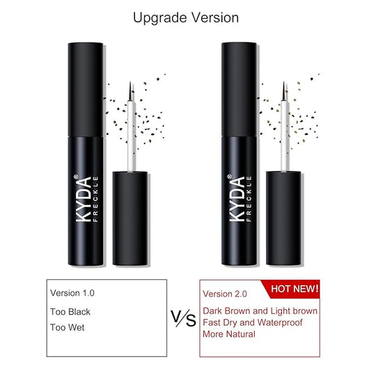 2 Colors Liquid Freckle Pen, Natural Like Freckle Makeup Pen Soft Dot Spot, Waterproof and Smudgeproof Quick Dry for Instant Create Realistic Freckles Make Up(Dark Brown+Light Brown)