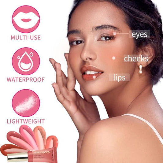 Blush Beauty Wand, Liquid Face Blush Contour Wand with Cushion Applicator, Smooth Cream Blush Wand Natural Matte Finish, Lightweight Blendable Blush Stick Makeup for Cheek,102 Coral