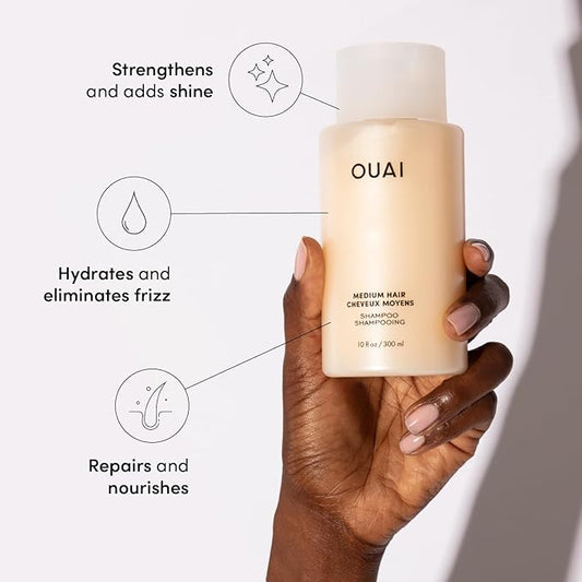 OUAI Medium Shampoo Refill - Hydrating Shampoo with Coconut Oil, Babassu, Kumquat Extract and Keratin - Strengthens, Nourishes and Adds Shine - Paraben, Phthalate and Sulfate Free Hair Care (32 Fl Oz)