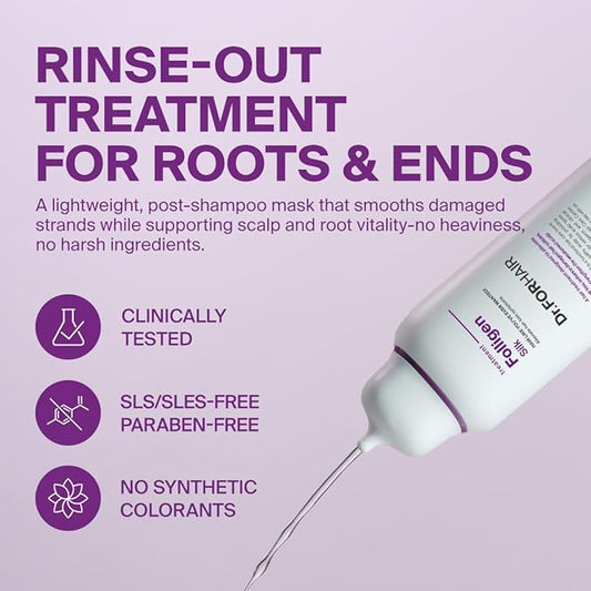 Dr.FORHAIR Folligen Silk Treatment 300 ml/10.14 fl. oz. | Damaged Scalp And Hair Care | Gentle, Nourishing & Strengthening