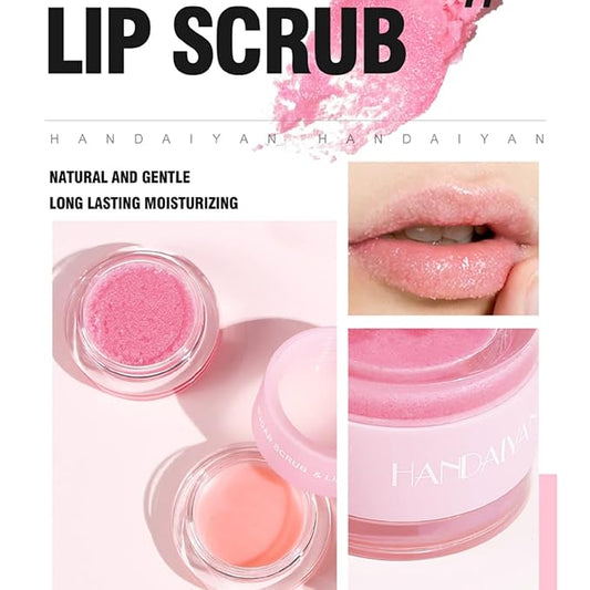 Lip Scrub & Lip Mask Lip Care Kit, Exfoliating Lip Scrub with Double Effect, Repair Lip Mask for Repairs Dry & Cracked & Chapped & Peeling Lips, Lip Care Gift for Women Girl