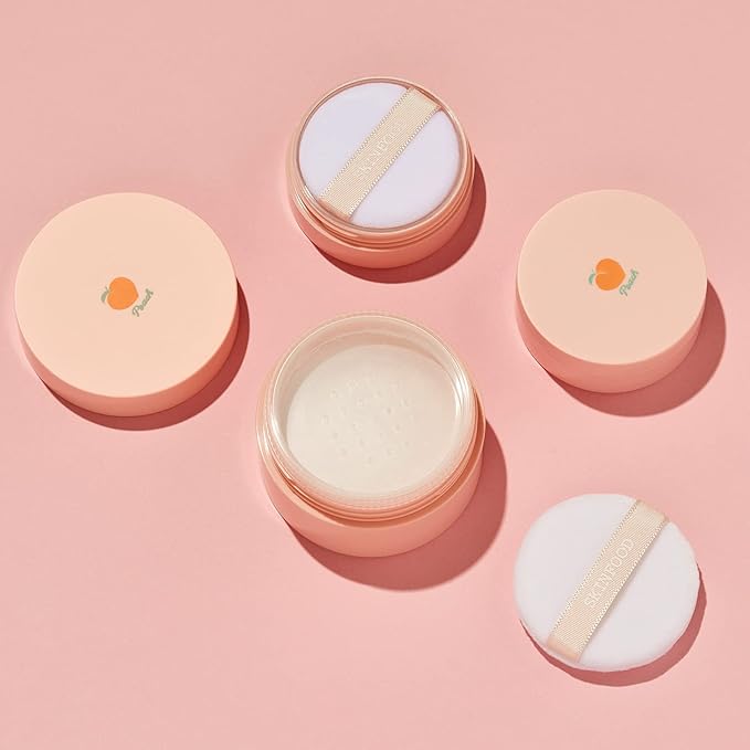 SKINFOOD Peach Cotton Pore Blur Pact - Sebum Control Pack with Silky Texture - Long Lasting Makeup Fixing - Pore Primer with Mineral Powder for Oily Skin - Pore Quick Minimizer
