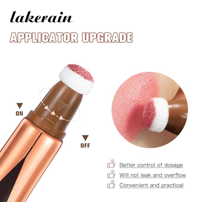 3 Pcs YU KUI LX Liquid Beauty Stick, Highlighter Makeup, Blush Stick, Liquid Highlighter, Contour StickMultifunctional Beauty Stick,Beauty Cream With Cushion Applicator (02#+04#+06#)