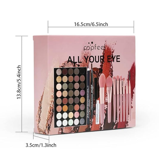 Makeup Kit All-in-one Girls Makeup Gift Set for Women Full Starter Cosmetics Kit, Include Eye Brushes Set, Eyeshadow Palette, Eyebrow Pencil, Mascara, Eyeliner Pencil