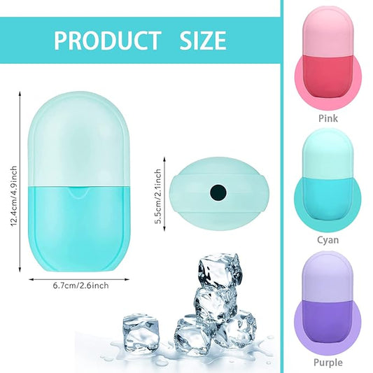 Ice Roller for Face and Eye, Ice face roller,Gua Sha Facial Tools, Facial ice roller, Skin Care Tools,Ice mold for face…(blue-face)