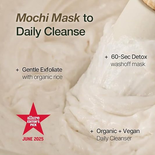 NDP Rice Mochi Deep Face Wash – Triple-Rice Airy Micro-Exfoliating Foam for Sensitive Skin, Phyto Mucin Hydration Shield, pH 5.5 Barrier-Safe Vegan Korean Skincare Cleanser, 4.05 fl oz (120 ml)