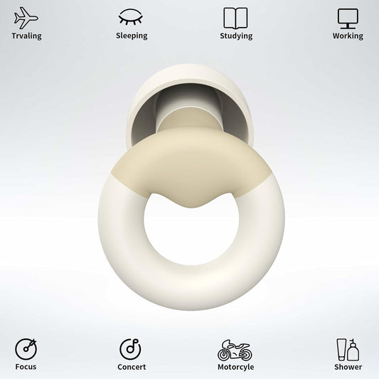 Ear Plugs for Sleeping, 2 Pairs of Reusable Earplugs for Noise Reduction 25dB-30dB with 8 Ear Tips, Soft Hearing Protection Ear Plugs for Concert,Noise Sensitivity, Study & Work