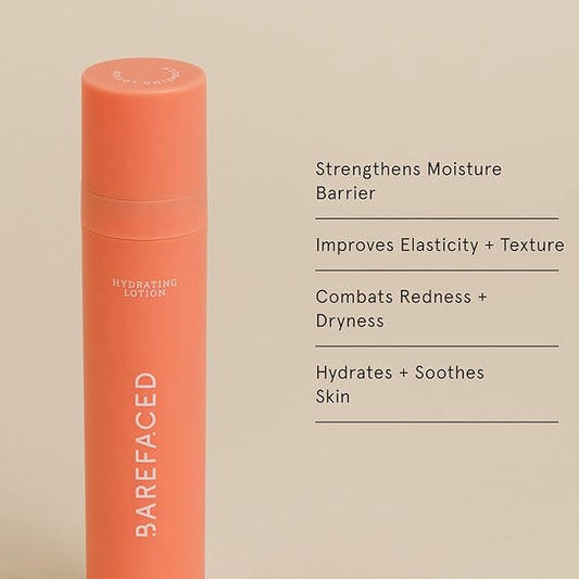 Barefaced Hydrating Lotion 1.7 Fl Oz - Oil Free, Lightweight Moisturizer with Niacinamide, Hyaluronic Acid & Ceramides - Anti-Aging, Calms Redness, and Improves Skin