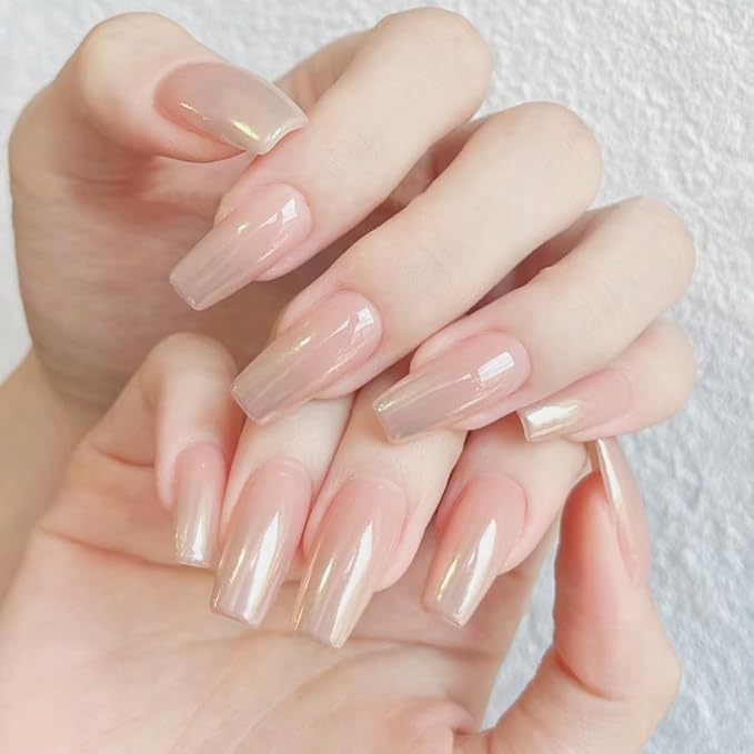 White Pearl Nail Powder, 4Pcs Iridescent Aurora Powder, Mermaid Metallic Mirror Effect Pigment Pearlescent Nail Chrome Powder