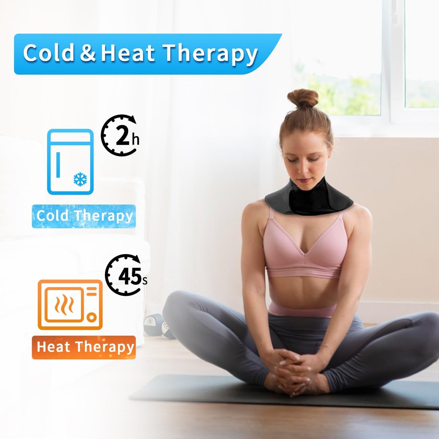 Neck Ice Pack Wrap Reusable Gel Ice Packs for Cervical Injuries Pain Relief, Flexible Cold Hot Compress Therapy for Shoulder Swelling, Bruises, Stiff Neck, Migraine, Surgery Recovery