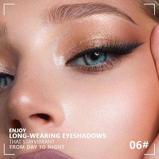 4 Colors Dark Brown Nude Pink Eye Shadow Powder Palette Makeup, Neutral Matte Shimmer Cream Quads Eyeshadow Palette for Women Highly Pigmented Waterproof, paleta de sombras de ojos, Vegan, 06