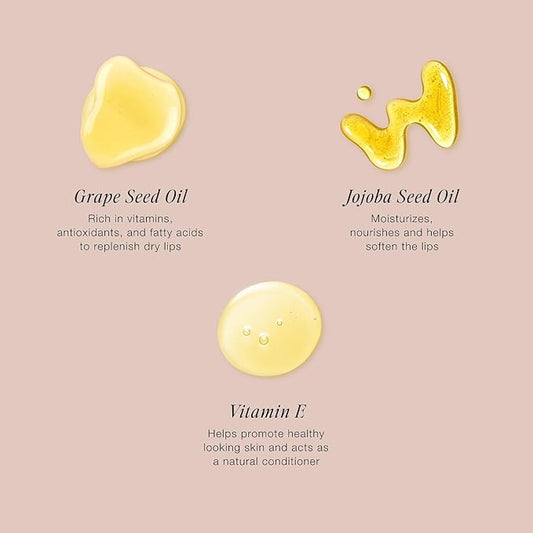 Jouer Essential Tinted Hydrating Lip Oil Gloss – Moisturizing Dry Lip Treatment Serum - Fragrance Free Tinted Lip Oil - Jojoba Seed Oil and Apricot Oil Formula