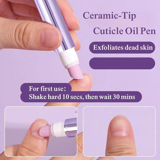 Upgrade 3-in-1 Nail Care Pen, 3-in-1 Cuticle Oil Cuticle Pusher Nail Oil Pen, Cuticle Oil Pens For Nails, for Moisturize Strengthen Brighten Nails Care (3pc)