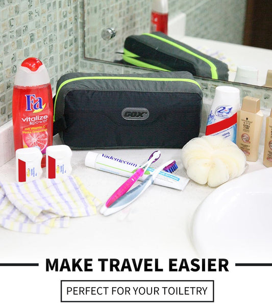 GOX Travel Toiletry Bag,Dopp Kit Case,Ultra-Light Cosmetics Bag Makeup Organizer(Black)