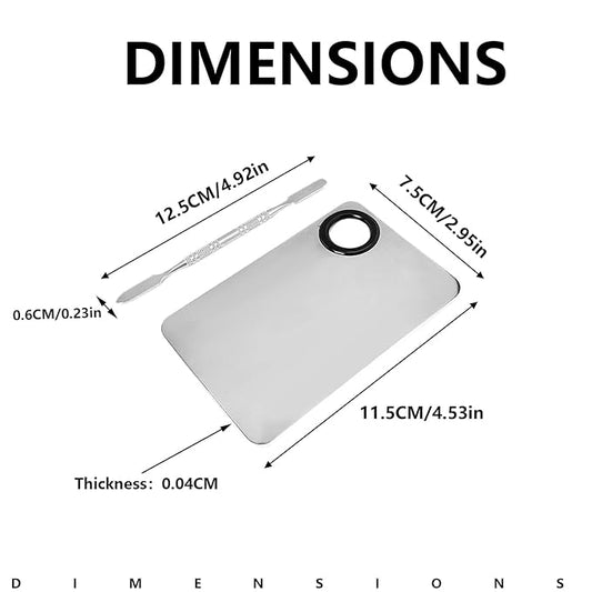 2 Pcs Professional Cream and Lip Makeup Mixing Palette with Spatula Foundation and Lip Palette Set for Travel