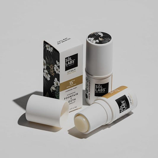 SPF 15 Lip Balm Sunscreen, Shea Butter Intensive Hydration, Revitalizing Antioxidants, Zinc UV Protection, Reduces Lip Lines, Oversized 11g Tube, Rejuvenating Lavender Mint