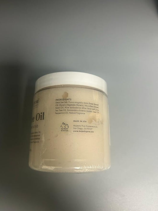 MAJESTIC PURE Tea Tree Foot & Body Scrub with Tea Tree Oil, Exfoliating Salt Scrub to Exfoliate & Moisturize Skin, Deep Cleansing - 10 oz