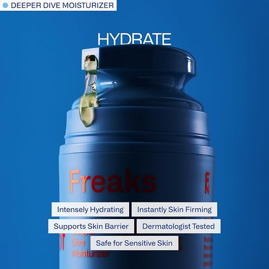 Freak Trio Bundle | Deeper Dive Moisturizer Serum, Peak Performance SPF 50 & Daily Defender SPF 30 | Natural Hydration & Sun Protection | Eco-Friendly, Reef-Safe, Cruelty-Free | All Skin Types