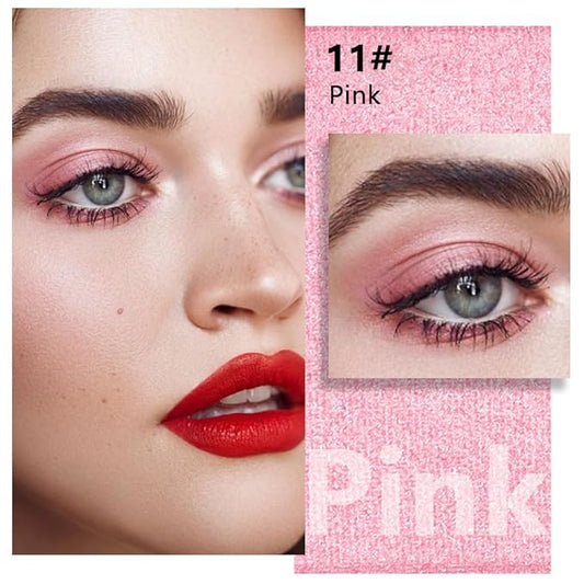 evpct Pink Single Eyeshadow Palette, Bright Light Pink Rose Glitter Shimmer Sparkle Cream Eye Shadow Palette Makeup for Older Women, High Pigment Waterproof Monochrome Mini Eyeshadow Makeup Products