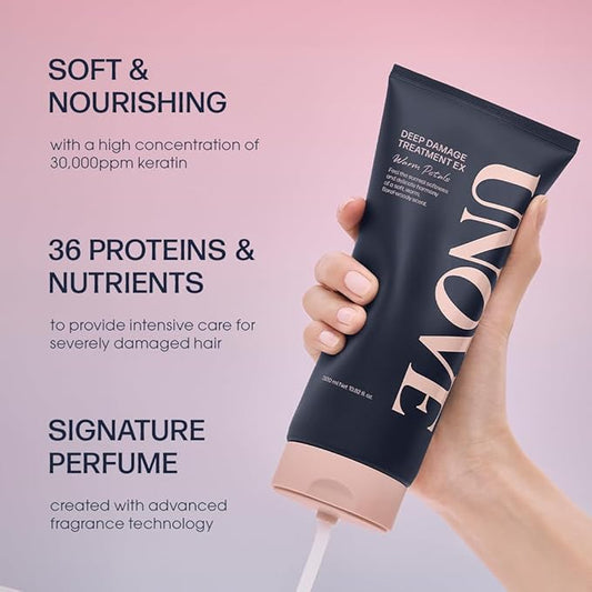 Deep Damage Hair Treatment Mask Ex 320 ml/10.82fl.oz | Premium Nourishing Hair Mask | Conditioner for Dry Frizzy Damaged Hair with Keratin-PF | Strengthening & Hydrating