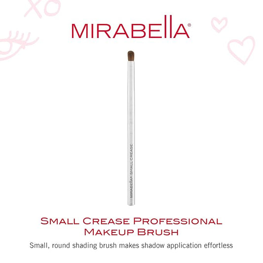 Mirabella Small Crease Eyeshadow Brush, Premium Professional Makeup Brush Collection, Cruelty-Free Synthetic Bristle Brush, Hand-Sculpted Brushed Aluminum Handle, Luxury Blending Brush for Makeup