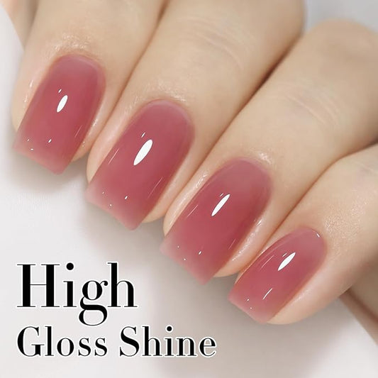 Double Rhythm Gel Polish Translucent Sheer Neutral Natural Light Milky Same Color Same Bottle 15ML Jelly Polish Art DIY at Home (Light Pink Purple-A1373)