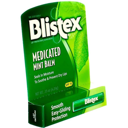 Blistex Medicated Mint Balm SPF 15 0.15 oz (Pack of 12)