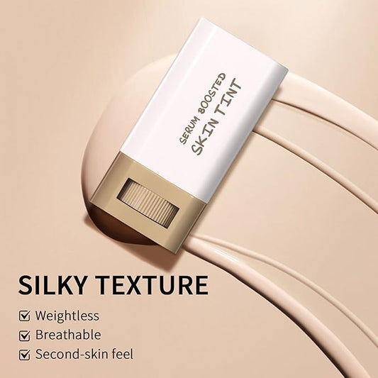 Multi-Use Foundation Stick Beauty Balm Serum Boosted Skin Tint, On-The-Go Tinted Solid Serum, Lightweight and Buildable Creamy Skin Tint Stick Makeup, Natural Finish(06#)