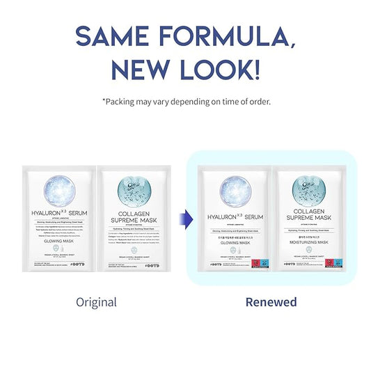 Hydrating Sheet Mask Starter Kit Variety Pack for Skin Care, Dry, Ance, Sensitive Skin, Korean Vegan Facial Sheet Mask for Men & Women, Collagen, Cica, Ceramide, Hyaluron, Retinol 5EA