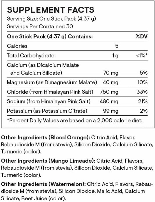 THORNE - Daily Electrolytes - Zero Sugar & Low-Calorie Electrolyte Drink Mix - Naturally Flavored & Sweetened - NSF Certified for Sport - Variety - 30 Stick Packs