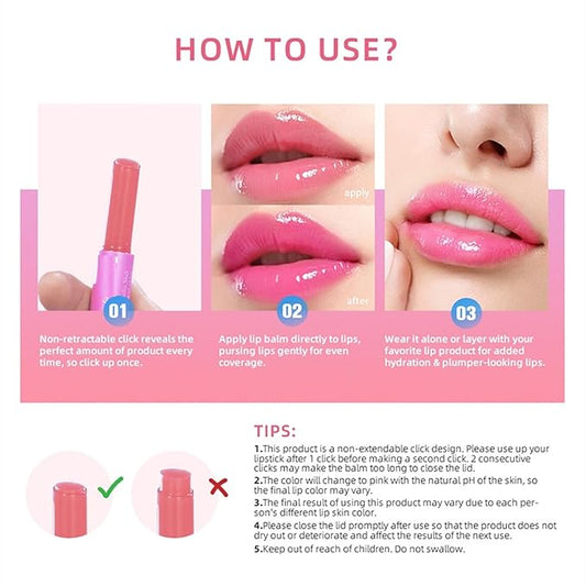 MAEPEOR Tinted Lip Balm 6 Colors Moisturizing Lip Balm Hydrating Changing Lip Gloss for Lip Care and Dry Lip (03 Honeysuckle)