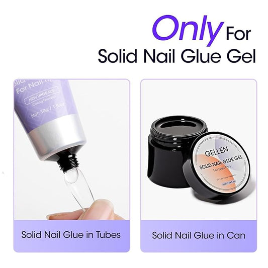 Gellen 2 Pack Solid Nail Glue Gel Remover 60ML Press On Nails Remover Glue Off Spray for False Acrylic Tips, with Stick, Acetone Free, Nail-friendly