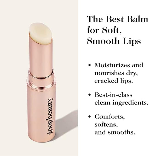 goop Beauty Lip Balm | Clean Moisturizing Lip Balm for Chapped, Cracked & Dry Lips | Coconut Oil & Shea Butter Lip Balm | 0.16 oz | Nourishing, Soothing, Hydrating Lip Balm | Petroleum & Paraben Free