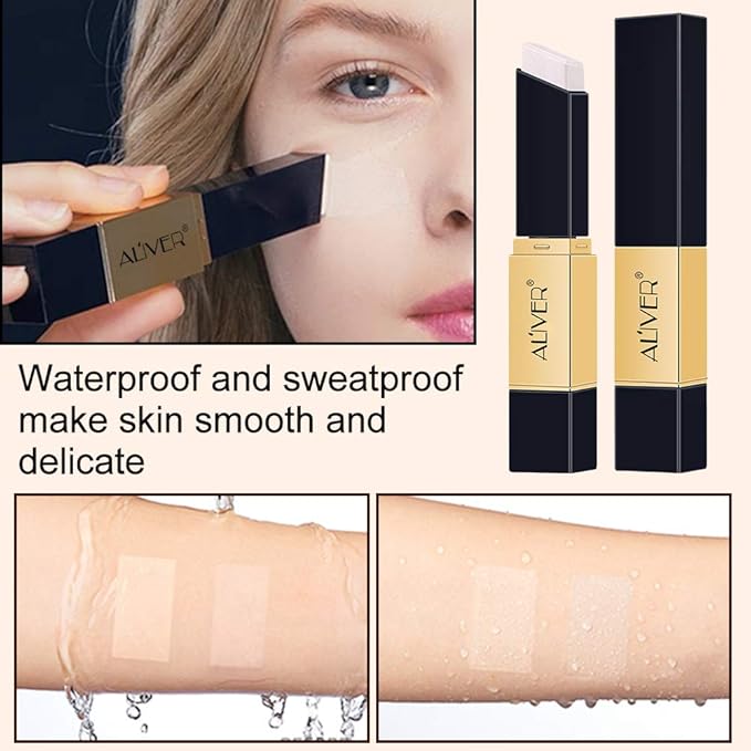 2 IN 1 Design Foundation & Brush, Face Makeup Foundation, Portable Makeup Concealers, Color Changing Foundation, Concealer Cover Concealer