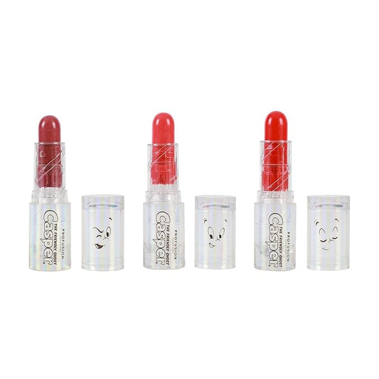 Profusion Cosmetics Casper The Friendly Ghost 3 PC Lip & Cheek Balm Set, Moisturizing Clear Shine Lip Balm and Nourishing Cheek Balm, Unique Makeup Blending Formula, Easy Apply and Long-Lasting Wear
