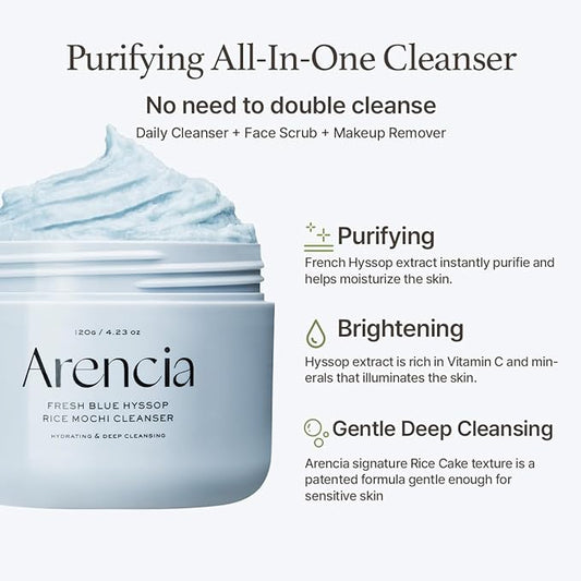 Hyssop Brightening & Deep-Cleansing Face Scrub & Exfoliator - All Skin Types, For Sebaceous Filaments & Blackheads (4.23oz)