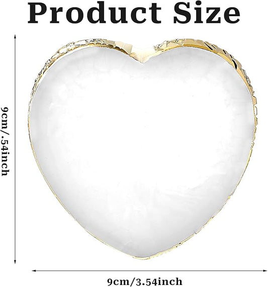 Resin Nail Art Palette Nail Art Painting Mixing Color Palette Heart Shape Gold Edge Nail Gel Color Makeup Display Board Manicure Tool