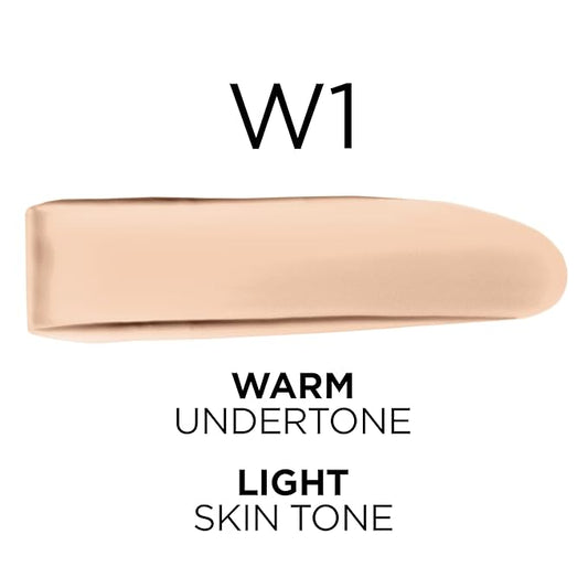 L'Oreal Paris True Match Super-Blendable Foundation, Medium Coverage Liquid Foundation Makeup, W1, Light, 1 Fl Oz