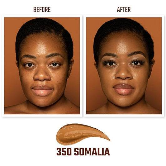 Juvia's Place I Am Magic Velvety Matte Liquid Foundation 350 - Somalia - Dark Tan w/Warm Undertone, Makeup Foundation Full Coverage, Lightweight, Long Wear, Velvety Matte Finish