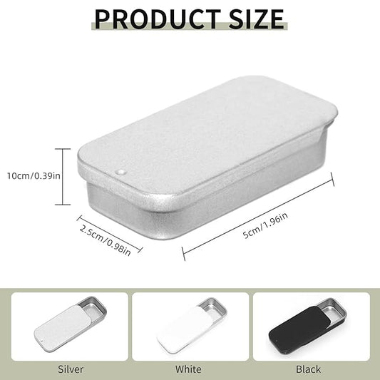 Lip Balm Tins Slide Top Tin Containers for Lip Balm Crafts Storage Kit - 0.25oz 3 Pack (BLACK)