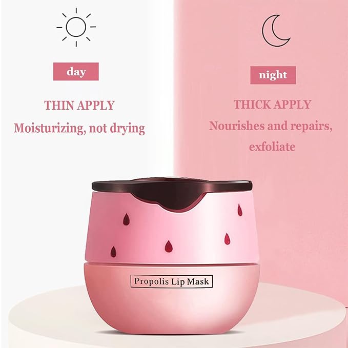3PCS Lip Balm Honey Lip Balm, Honey Pot Lip Balm Sleeping Lip Mask with Brush, Hydrating & Prevention Dry and Cracked, Lip Scrubs Exfoliator & Moisturizer