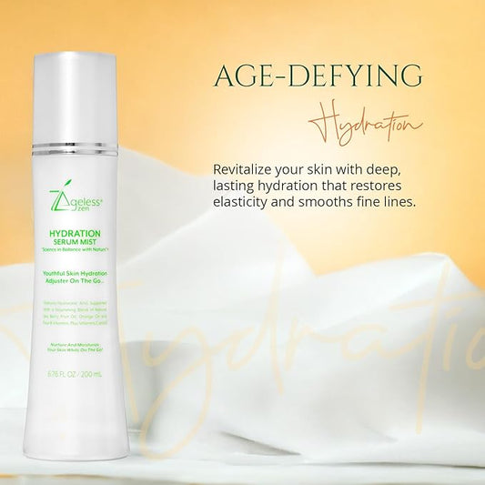 Hydrating Serum Mist (6.26 + 1.35) FL OZ - (Comes with Refill) - Improves Tone & Texture – Calms, hydrates, refreshes Sensitive Skin - Hyaluronic Acid Serum, E Vitamins - Anti-Wrinkle