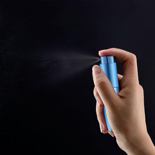 2 PCS/8ml Portable Mini Perfume Atomizer bottles, Empty Refillable Spray Bottle with 3 Types of Refill Tools, Pocket Travel Perfume Sample Bottles(Blue)