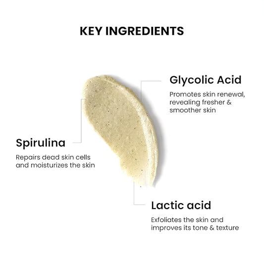 Anveya Smoothening Bumps Exfoliating Body Scrub For Bumpy & Dry Skin, Strawberry Legs, Keratosis Pilaris & Ingrown Hair | Glycolic Acid, Lactic Acid & Spirulina | For Men & Women | 100ml