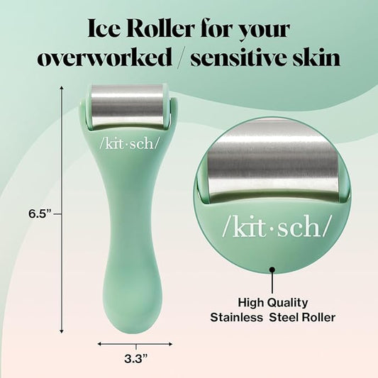 Kitsch Ice Roller for Face – Stainless Steel Face Ice Roller to Reduce Puffiness, Redness & Headaches – Cooling Facial Roller for Skin Care, Irritation Relief & Spa-Like Experience at Home - Mint