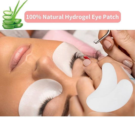 350 PCS Under Eye Gel Pads,Eyelash Mascara Brushes,Holder Eyelash Extension Rings - 100% Naturel Lint Free,Comfy and Cool,Eyelash Extension Eye Pads,Hydro gel Eye Patches Beauty Tool(Gold)